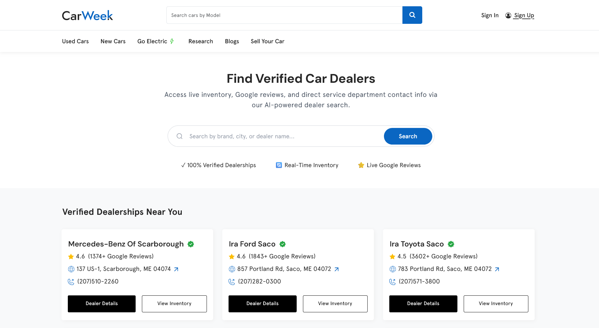 Dealer Profile Page